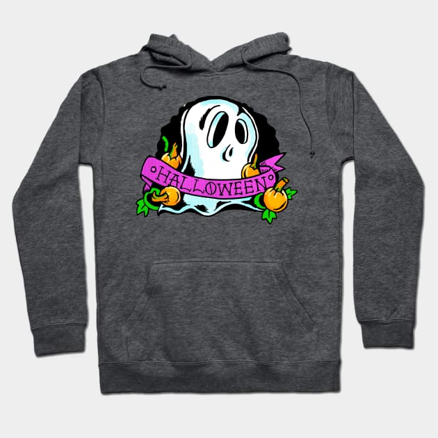 Halloween Ghosts and Pumpkins Hoodie by PungentBasementArt